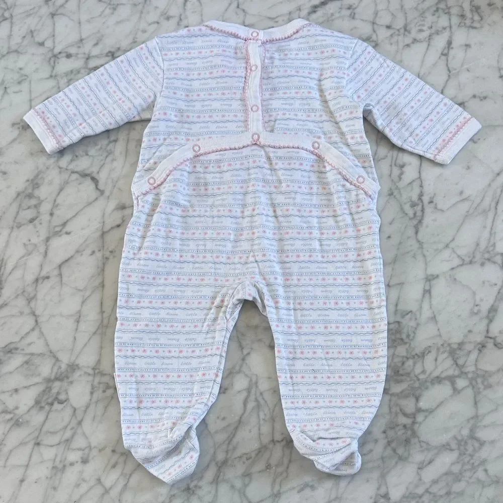 Rainbow Tag Gymboree Newborn Little Bloom Embroidered Footed One-Piece